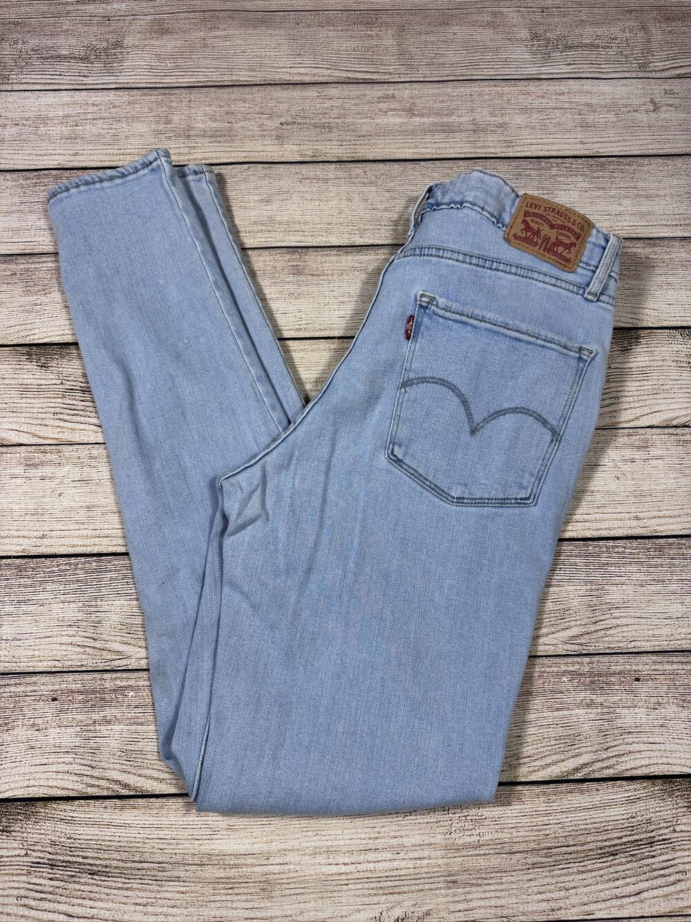 Levi's 721 High Rise Skinny Denim Blue Jeans Women's W29 Light Blue Stretch